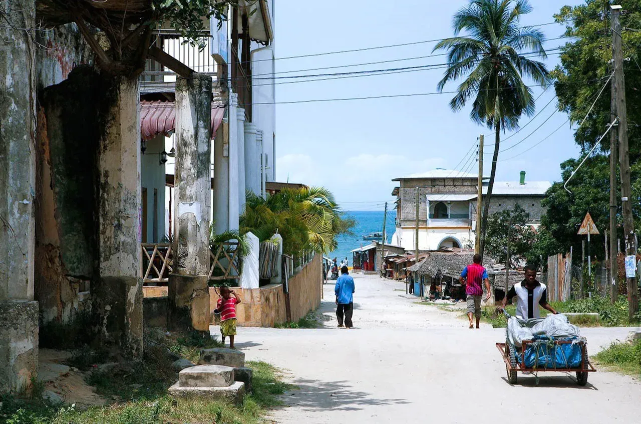 The old town and shoreline at Bagamoyo, north of Dar es Salaam