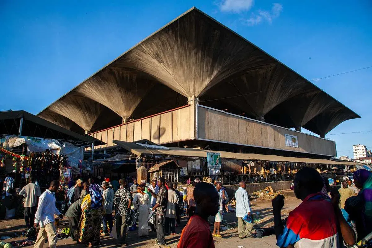 The crowded streets around Kariakoo Market in Dar es Salaam
